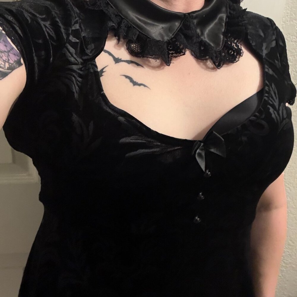 Killstar darkla skater dress XL keyhole goth collar  *DISCONTINUED*